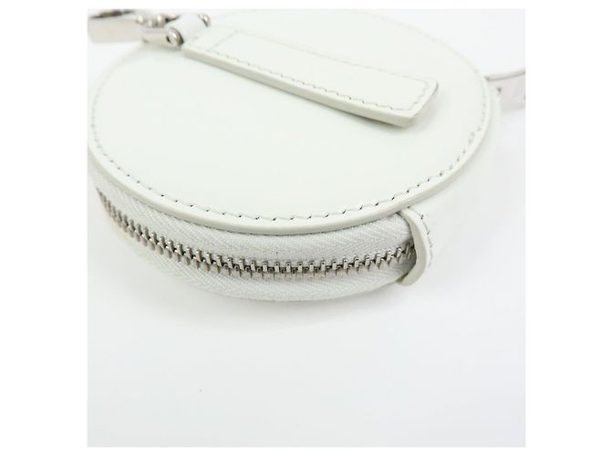 PRADA Triangle Logo Leather Mini Pouch Coin Case White 1TL431 - view 11