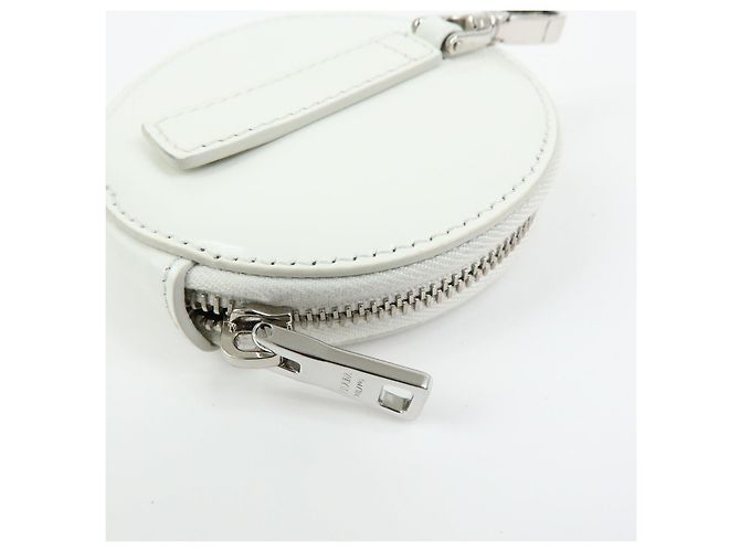 PRADA Triangle Logo Leather Mini Pouch Coin Case White 1TL431 - view 12