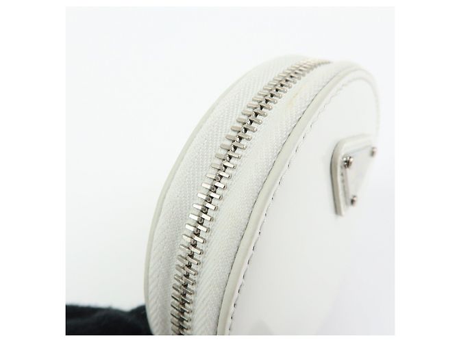PRADA Triangle Logo Leather Mini Pouch Coin Case White 1TL431 - view 15