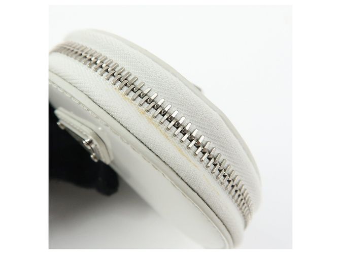 PRADA Triangle Logo Leather Mini Pouch Coin Case White 1TL431 - view 16