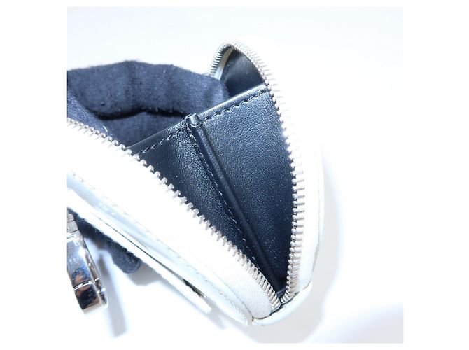 PRADA Triangle Logo Leather Mini Pouch Coin Case White 1TL431 - view 22