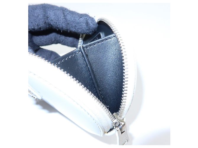 PRADA Triangle Logo Leather Mini Pouch Coin Case White 1TL431 - view 23