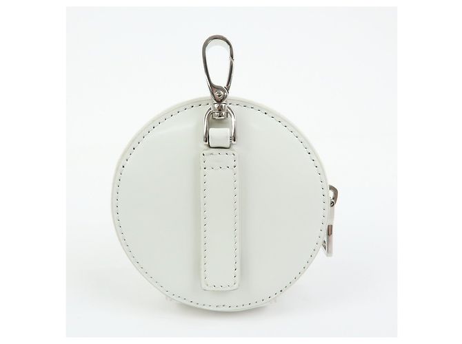 PRADA Triangle Logo Leather Mini Pouch Coin Case White 1TL431 - view 4