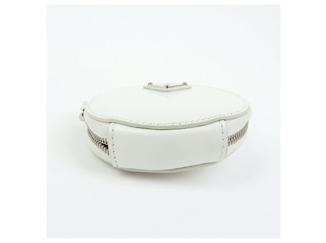 PRADA Triangle Logo Leather Mini Pouch Coin Case White 1TL431 - view 5