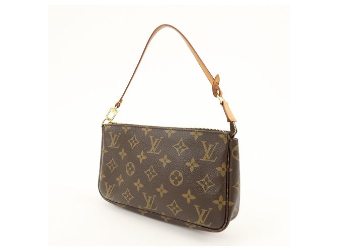 Louis Vuitton Monogram Pochette Accessoires Pouch Hand Bag Brown M51980 - vista 3