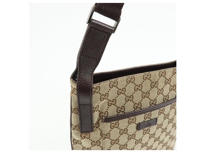 Borsa a tracolla GUCCI GG Canvas Leather Beige Brown 122793 - vista 14