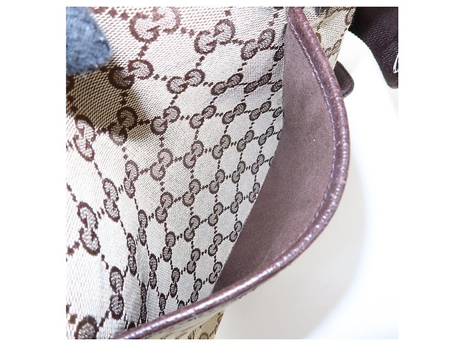 Borsa a tracolla GUCCI GG Canvas Leather Beige Brown 122793 - vista 18