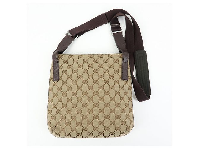Borsa a tracolla GUCCI GG Canvas Leather Beige Brown 122793 - vista 2