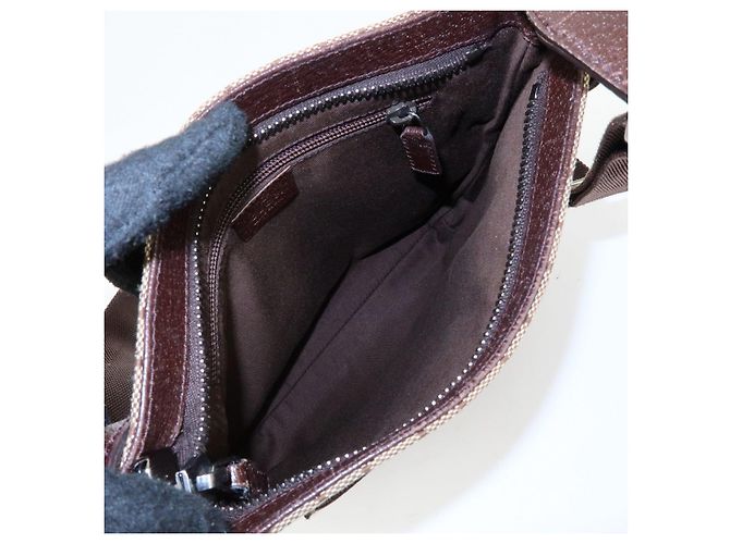 Borsa a tracolla GUCCI GG Canvas Leather Beige Brown 122793 - vista 22