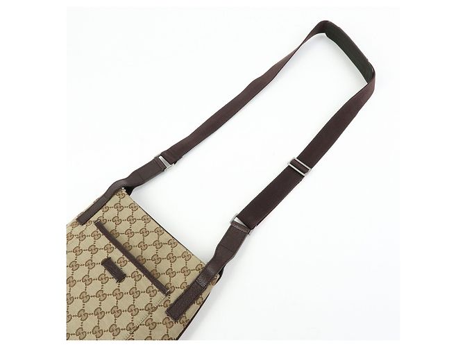Borsa a tracolla GUCCI GG Canvas Leather Beige Brown 122793 - vista 6