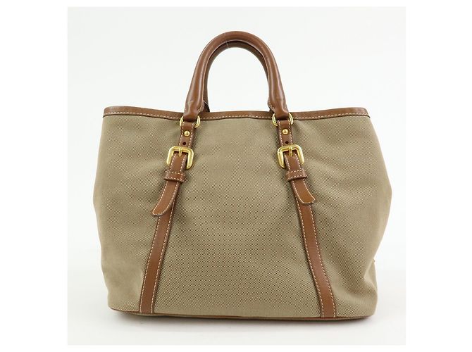 Borsa 2Way PRADA in tela jacquard con logo triangolare e pelle Borsa Tote BN1841 - vista 2