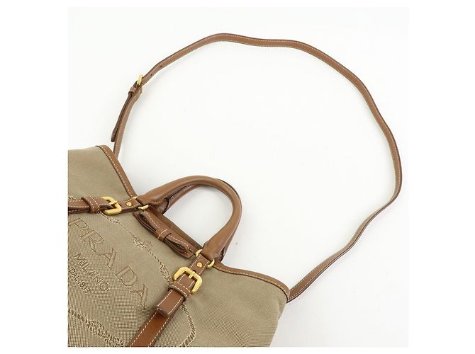 Borsa 2Way PRADA in tela jacquard con logo triangolare e pelle Borsa Tote BN1841 - vista 6