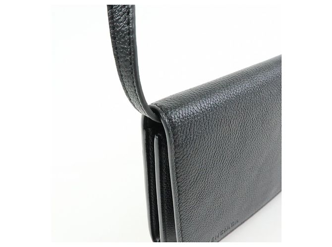 BALENCIAGA Borsa a tracolla in pelle Small Logo Borsa a spalla nera 674892 - vista 13