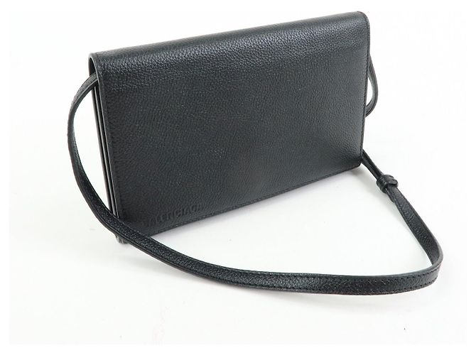 BALENCIAGA Borsa a tracolla in pelle Small Logo Borsa a spalla nera 674892 - vista 4