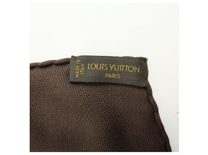 Louis Vuitton Monogram Seidentuch 100% Dunkelbraun 68×68 - Ansicht 10