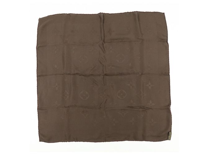 Louis Vuitton Monogram Seidentuch 100% Dunkelbraun 68×68 - Ansicht 2