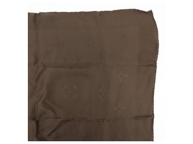 Louis Vuitton Monogram Seidentuch 100% Dunkelbraun 68×68 - Ansicht 3
