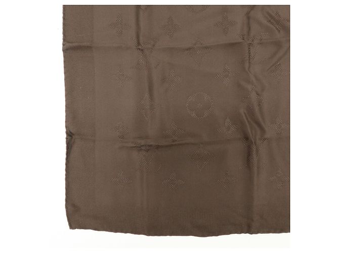 Louis Vuitton Monogram Seidentuch 100% Dunkelbraun 68×68 - Ansicht 5
