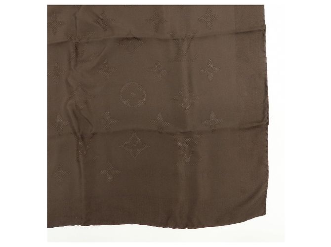 Louis Vuitton Monogram Seidentuch 100% Dunkelbraun 68×68 - Ansicht 6
