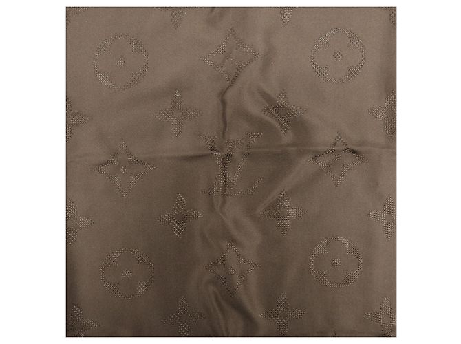 Louis Vuitton Monogram Seidentuch 100% Dunkelbraun 68×68 - Ansicht 7