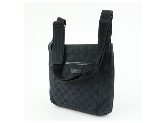 Borsa a tracolla GUCCI GG Canvas Leather Nera 122793 - vista 3