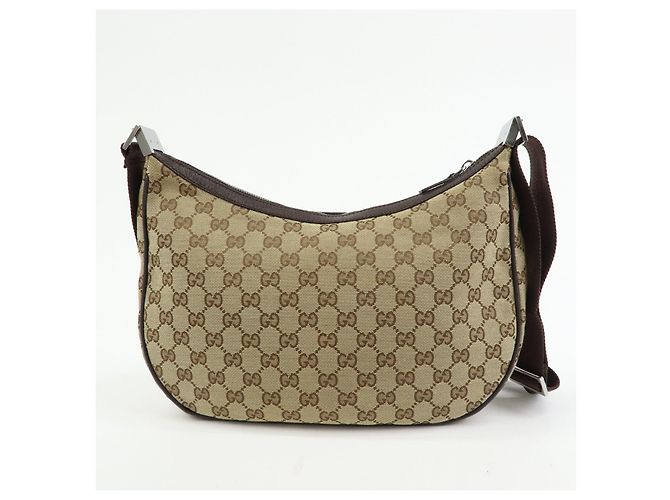 Borsa a Tracolla GUCCI GG Canvas Leather Beige Brown 122790 - vista 2