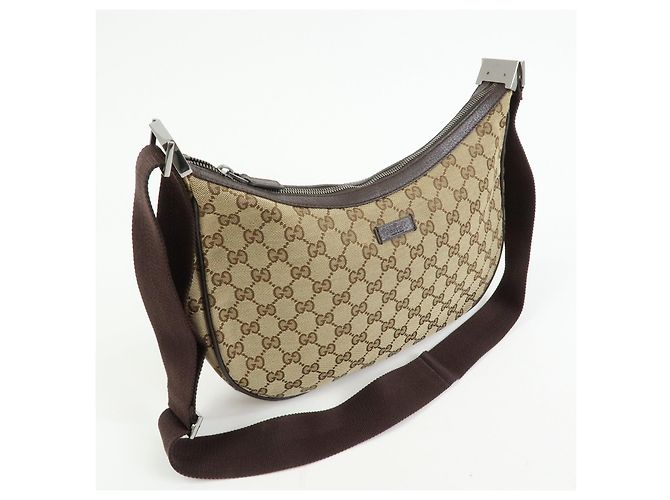 Borsa a Tracolla GUCCI GG Canvas Leather Beige Brown 122790 - vista 4