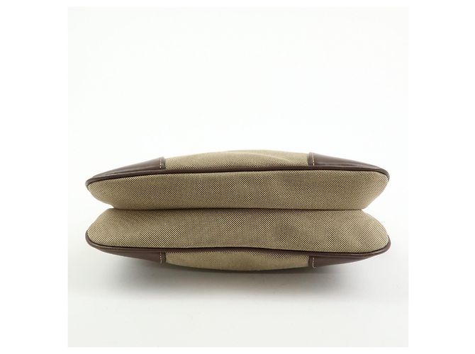 Borsa a tracolla e a spalla PRADA in tela jacquard e pelle Beige Brown - vista 5