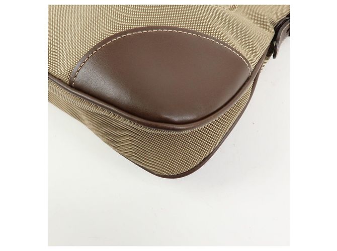 Borsa a tracolla e a spalla PRADA in tela jacquard e pelle Beige Brown - vista 8