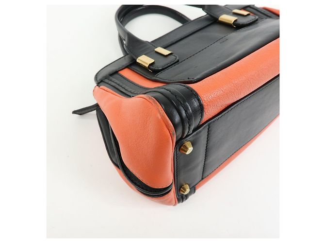 Chloé Borsa 2Way Chloe Logo Alice in pelle Borsa a mano Borsa a tracolla Arancione Nero - vista 10