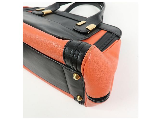 Chloé Borsa 2Way Chloe Logo Alice in pelle Borsa a mano Borsa a tracolla Arancione Nero - vista 11