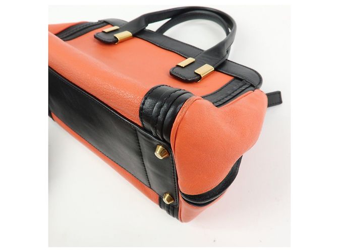 Chloé Borsa 2Way Chloe Logo Alice in pelle Borsa a mano Borsa a tracolla Arancione Nero - vista 12