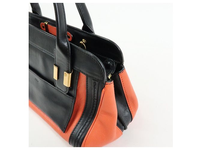 Chloé Borsa 2Way Chloe Logo Alice in pelle Borsa a mano Borsa a tracolla Arancione Nero - vista 13