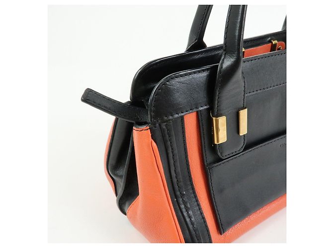 Chloé Borsa 2Way Chloe Logo Alice in pelle Borsa a mano Borsa a tracolla Arancione Nero - vista 14