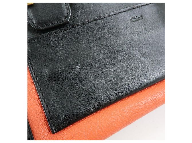 Chloé Borsa 2Way Chloe Logo Alice in pelle Borsa a mano Borsa a tracolla Arancione Nero - vista 15
