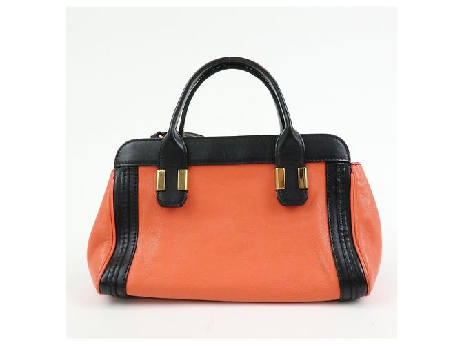 Chloé Borsa 2Way Chloe Logo Alice in pelle Borsa a mano Borsa a tracolla Arancione Nero - vista 2