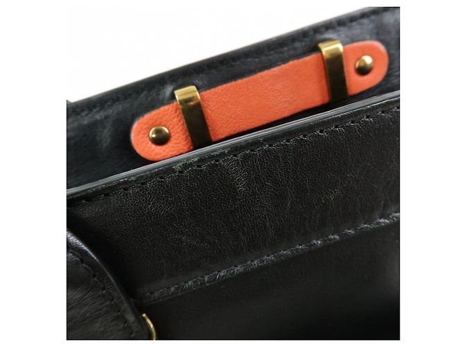 Chloé Borsa 2Way Chloe Logo Alice in pelle Borsa a mano Borsa a tracolla Arancione Nero - vista 20