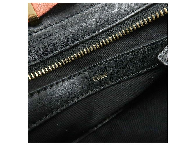 Chloé Borsa 2Way Chloe Logo Alice in pelle Borsa a mano Borsa a tracolla Arancione Nero - vista 24