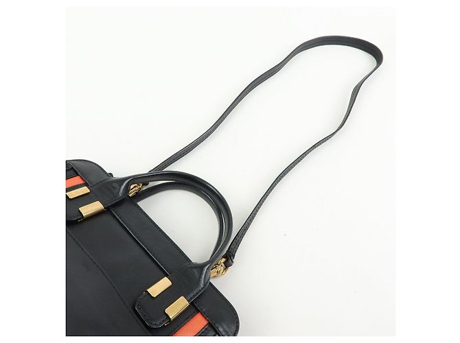 Chloé Borsa 2Way Chloe Logo Alice in pelle Borsa a mano Borsa a tracolla Arancione Nero - vista 6