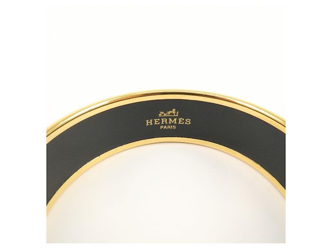 Hermès HERMES Email GM Bracciale Rigido Placcato Oro Oro Grigio Bianco - vista 14
