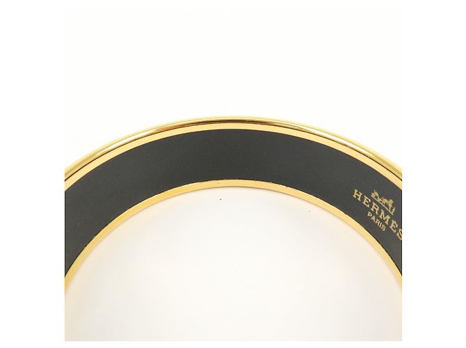 Hermès HERMES Email GM Bracciale Rigido Placcato Oro Oro Grigio Bianco - vista 9