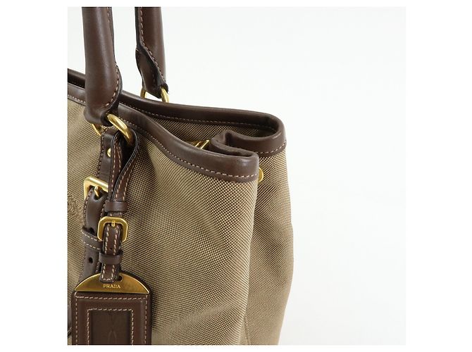 Borsa 2Way in pelle e tela jacquard con logo triangolare PRADA Hand Bag BN2832 - vista 13