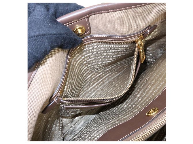 Borsa 2Way in pelle e tela jacquard con logo triangolare PRADA Hand Bag BN2832 - vista 19