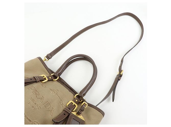 Borsa 2Way in pelle e tela jacquard con logo triangolare PRADA Hand Bag BN2832 - vista 6