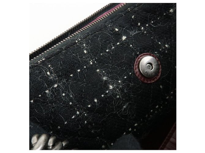 Borsa a spalla a catena in pelle CHANEL Matelasse COCO Mark Bordeaux Argento - vista 17