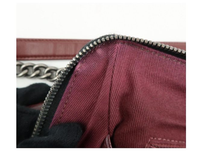 Borsa a spalla a catena in pelle CHANEL Matelasse COCO Mark Bordeaux Argento - vista 21
