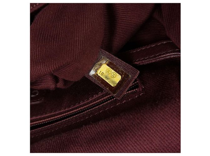 Borsa a spalla a catena in pelle CHANEL Matelasse COCO Mark Bordeaux Argento - vista 24
