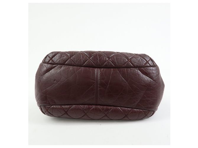 Borsa a spalla a catena in pelle CHANEL Matelasse COCO Mark Bordeaux Argento - vista 5