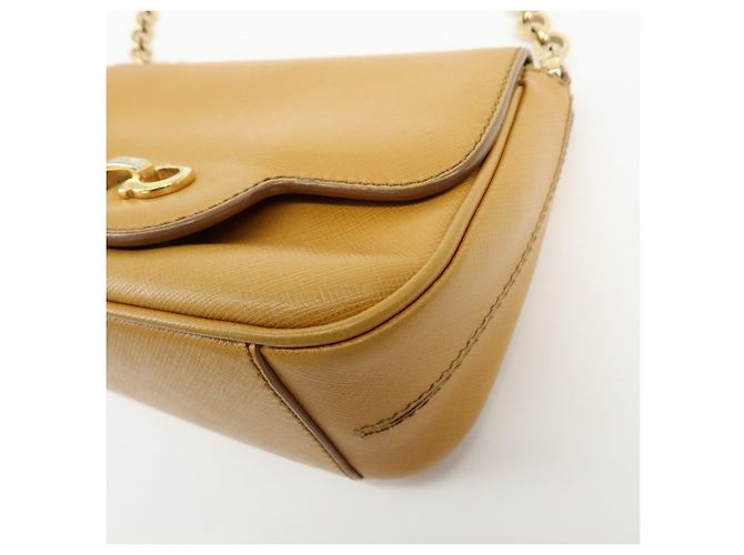 Salvatore Ferragamo Borsa a tracolla e spalla Ferragamo Gancini in pelle con catena Marrone chiaro - vista 9