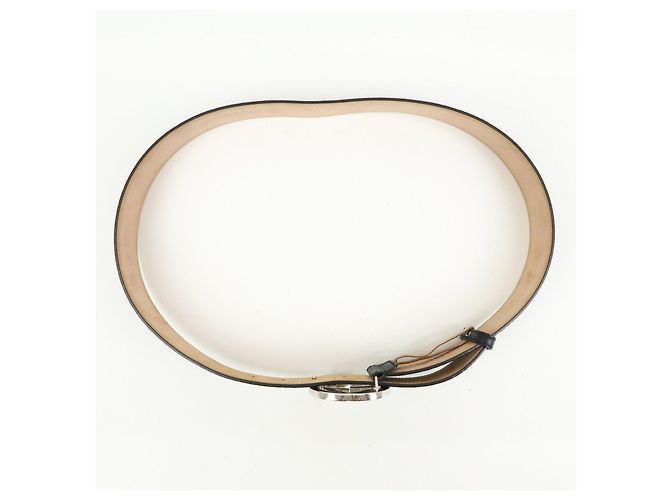 GUCCI Interlocking G Guccissima Ledergürtel Schwarz Silber 114984 - Ansicht 8
